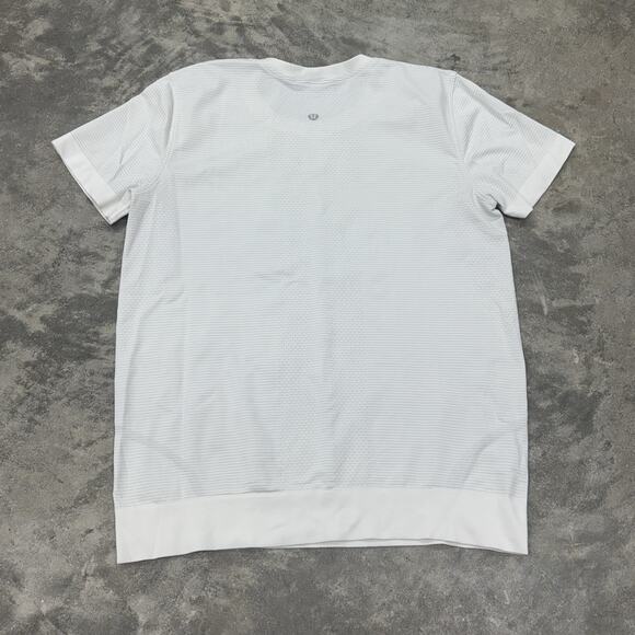 Lululemon Logo Short Sleeve Swiftly Tech T Shirt White Womens S/M Athletic Yoga - Picture 3 of 7